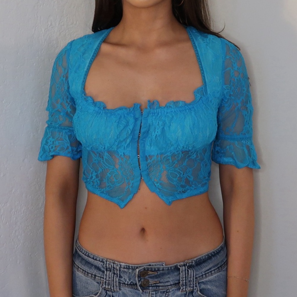 Urban Outfitters blue lace top